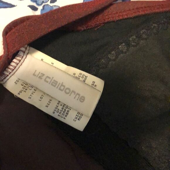 Liz Claiborne Sz 6 Red Shimmery Bodysuit - Picture 7 of 8